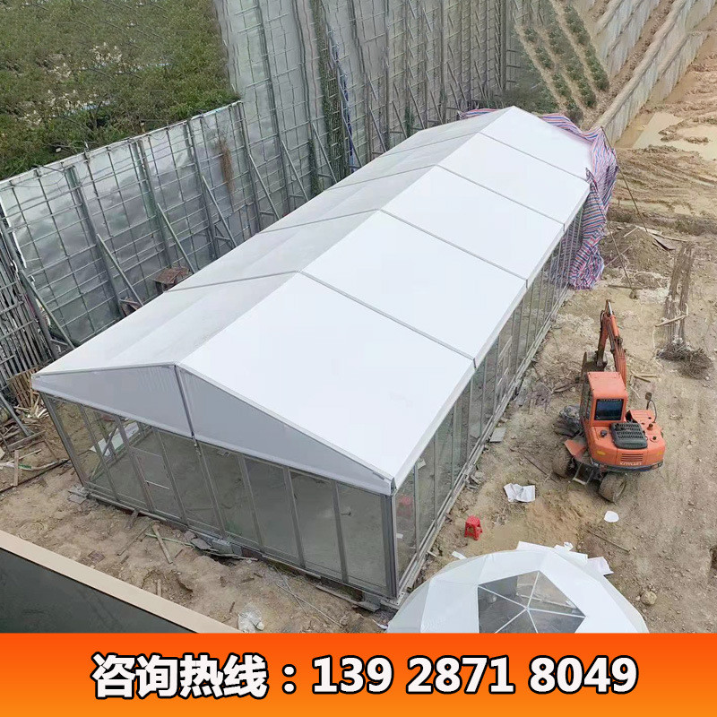 广东中山玻璃阳光房帐篷装配式铝合金结构人字顶欧式餐厅活动篷房