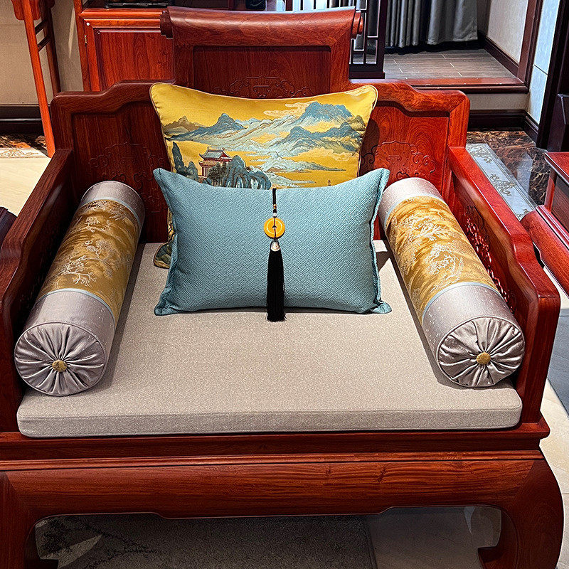 新中式沙发垫客厅高级感抱枕吊穗流苏方枕抱枕套高端罗汉床海绵垫,居家布艺,沙发垫,淘宝优惠券,粉丝福利购,淘宝优惠卷