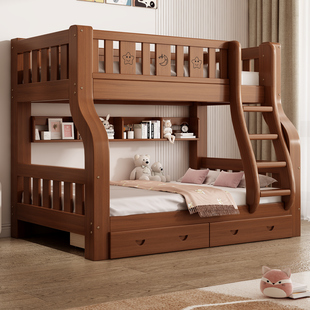 全实木上下子母床两层儿童床高低子母床家用上下铺成人儿童双层床