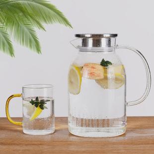 加厚创意果汁壶 客厅水杯一套大容量玻璃凉水壶家用透明冷水壶套装