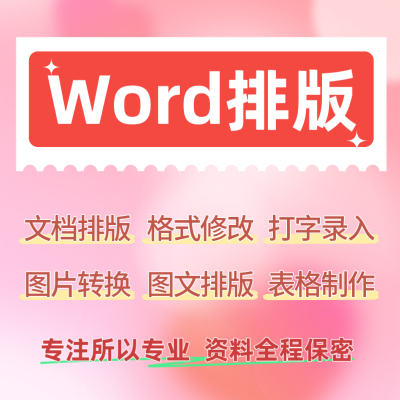 Word排版表格制作文档格式修改打字服务文字录入PDF转换文字代做