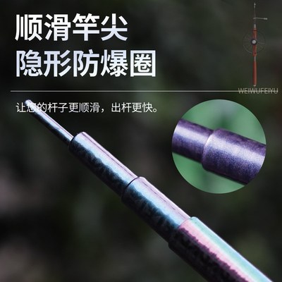 威武飞鱼彩色竿呸变色1K碳布杆光杆子甲鱼枪锚竿DIY素材竿可改制