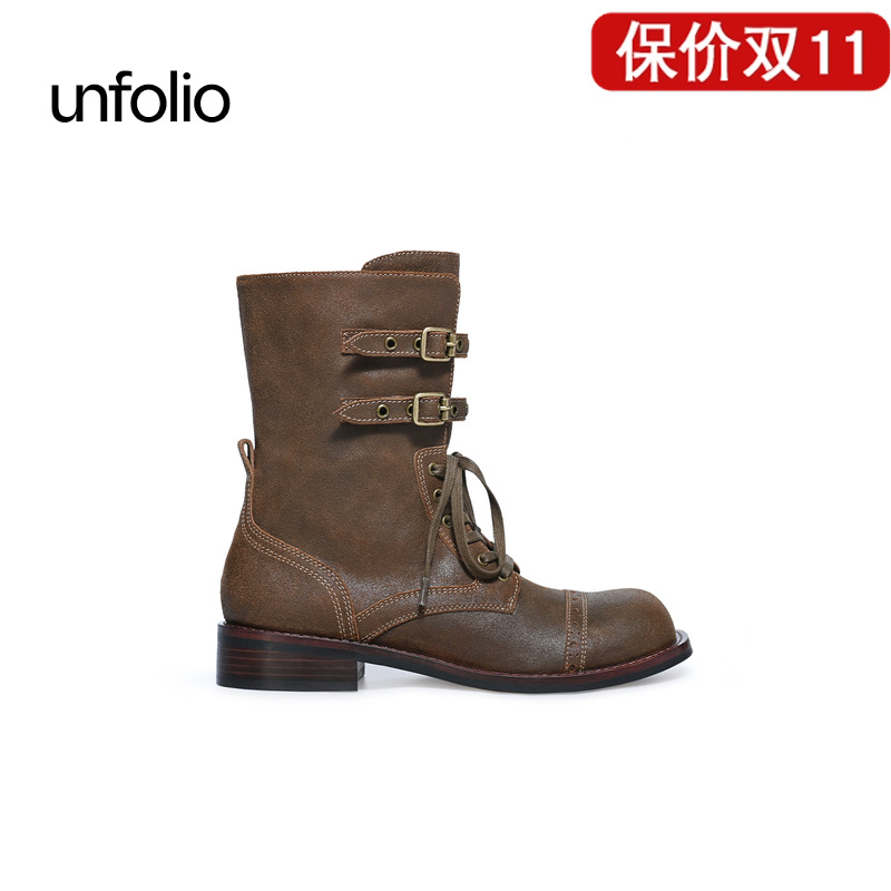 unfolioEloise金属搭扣短靴