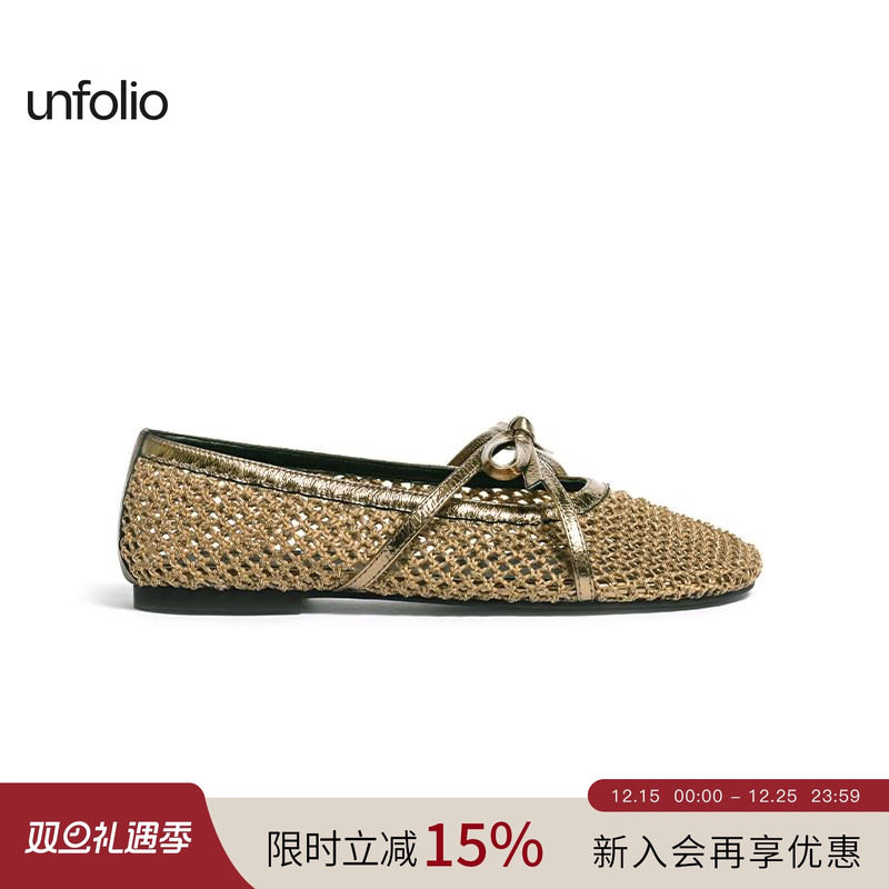 unfolio蝴蝶结芭蕾鞋浅口单鞋
