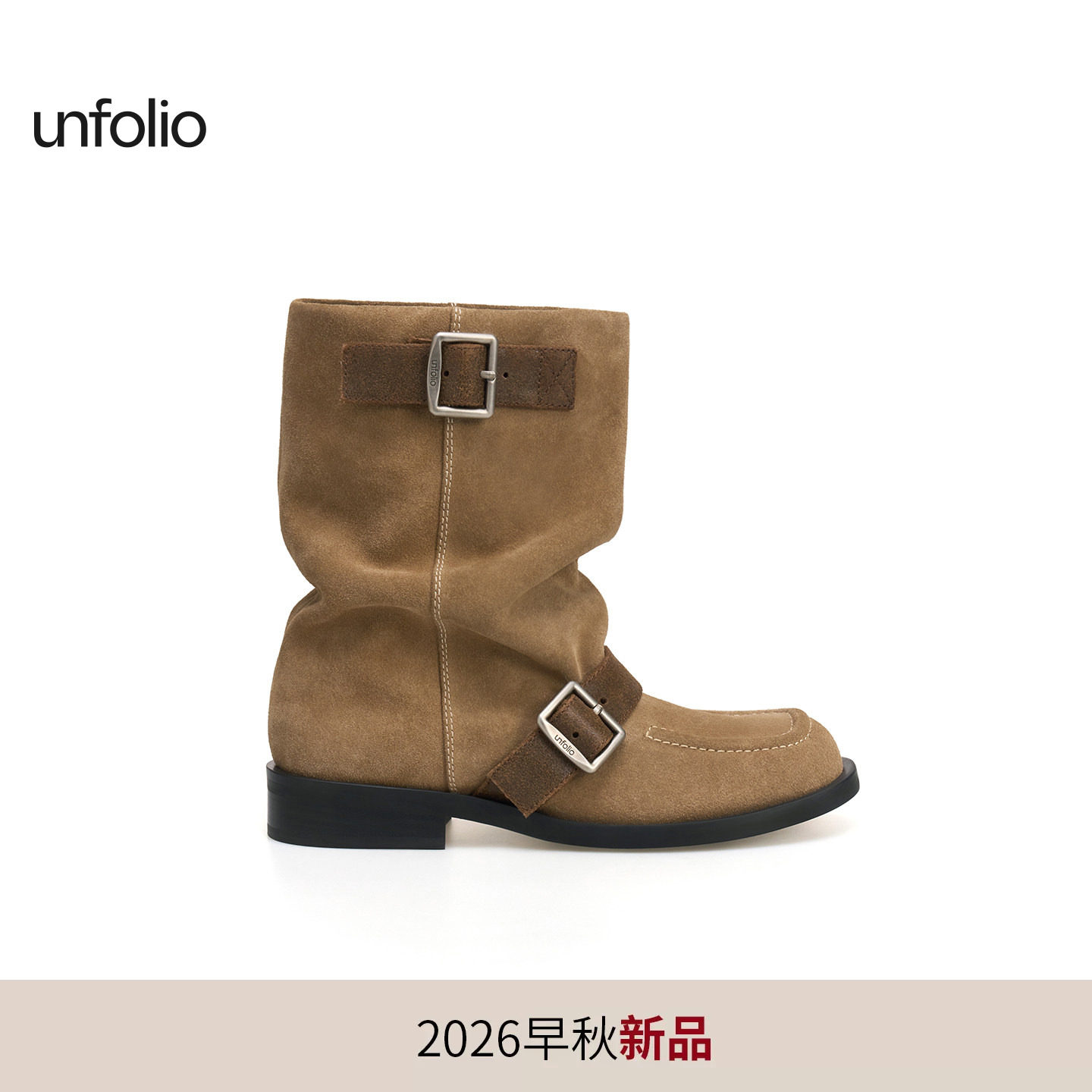 unfolio搭扣堆叠堆堆靴靴裸靴图片