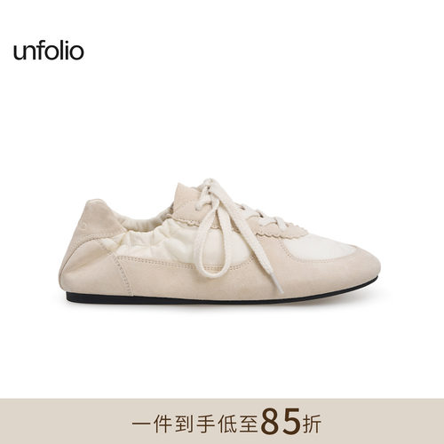 unfolio抽褶系带芭蕾运动鞋