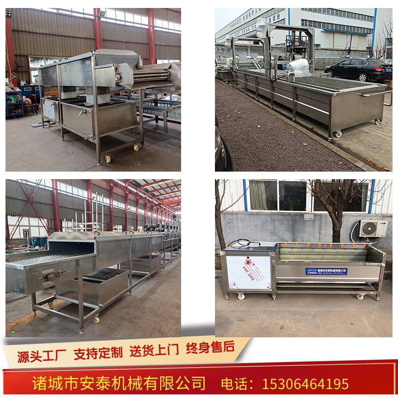 安泰供应土豆滚杠清洗分选机 芋头毛刷清洗机 根茎类气泡清洗设备