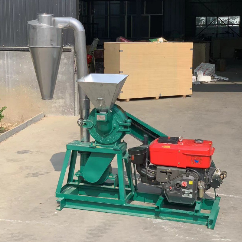自吸式玉米粉碎机柴油机款粮食齿盘粉碎机型号全化工料石膏磨粉机