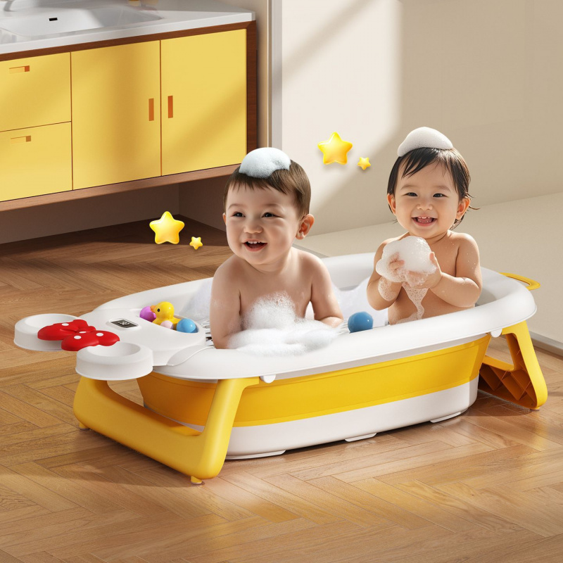 婴儿可折叠洗澡盆儿童浴盆家用新
