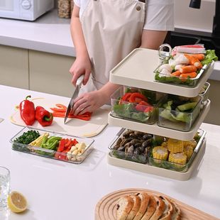 旋转火锅备菜架台面多功能多层配菜盘备菜盘食品级厨房置物架菜架