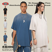 BE男装 复古喷马骝吊磨棉短袖 2025春夏新品 重磅水洗做旧T恤男美式