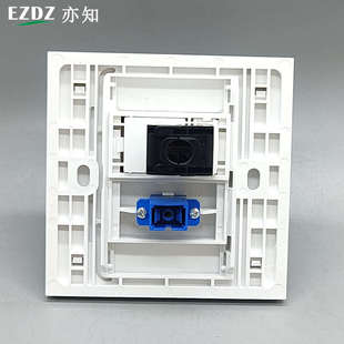 86型非屏蔽超六类网络电脑RJ45模块CAT6A网线SC光纤宽带面板插口