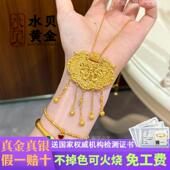 金店同款 金包银花丝镶嵌天子门生锁包吊坠项链龙凤呈祥锁婚嫁女