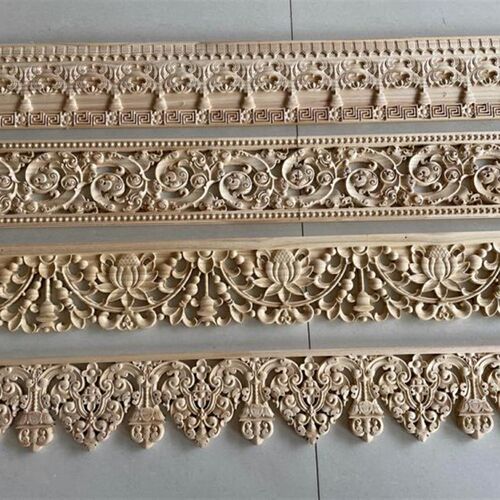 东阳木雕藏式中欧式客厅背景墙吊顶装饰花边花格实木镂空雕花线条