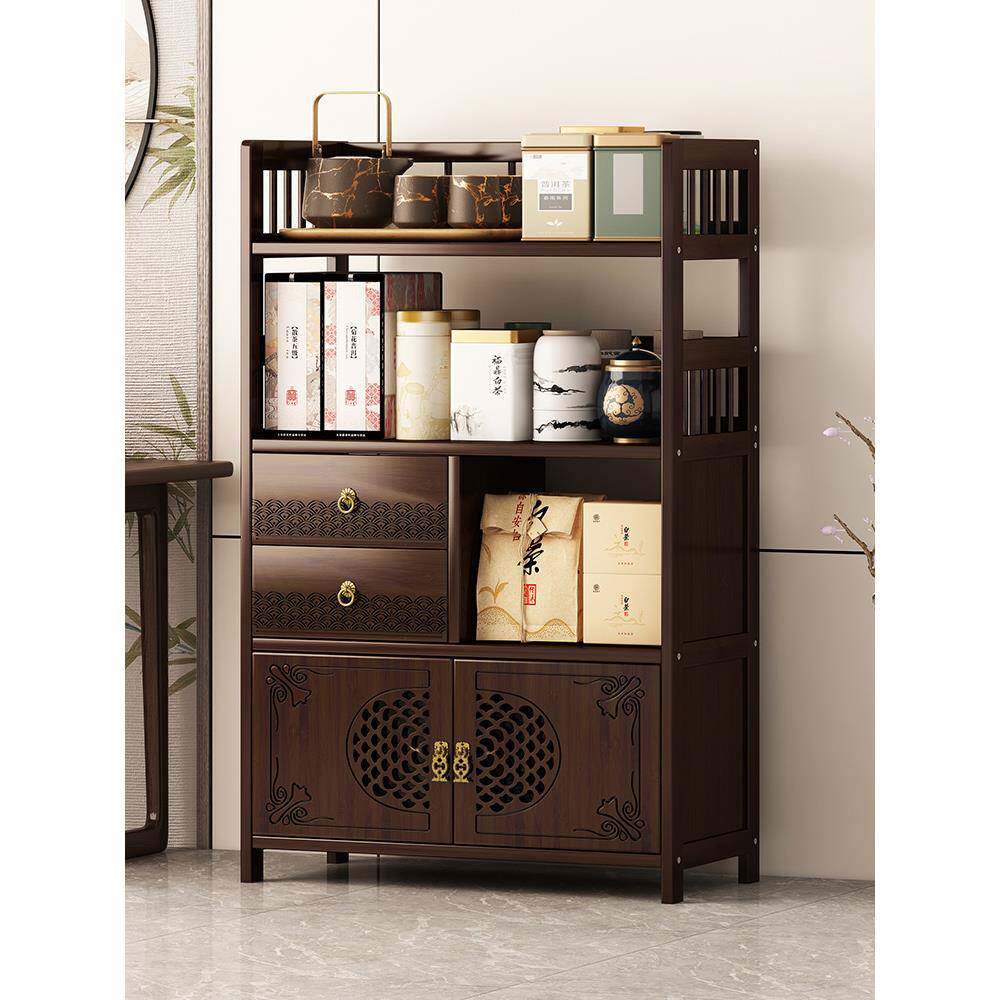 办公室茶具中式置物架茶叶实木收纳茶水柜茶桌客厅厂家展示架