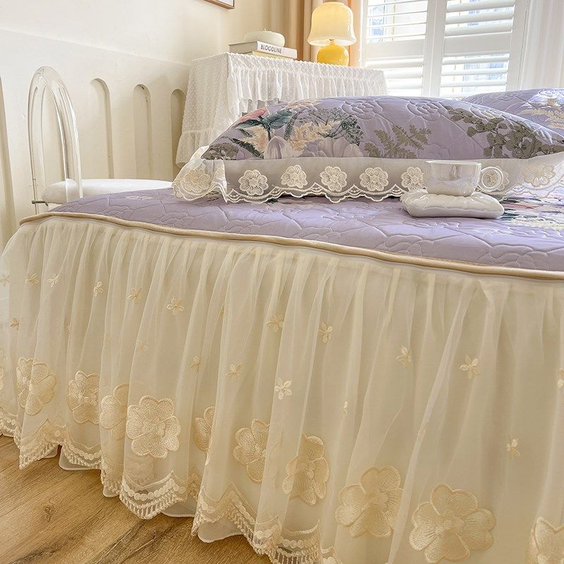 夏季乳胶凉席三j件套韩式公主风蕾丝床裙款冰丝席子可机洗空调软,床上用品,乳胶席,淘宝优惠券,粉丝福利购,淘宝优惠卷