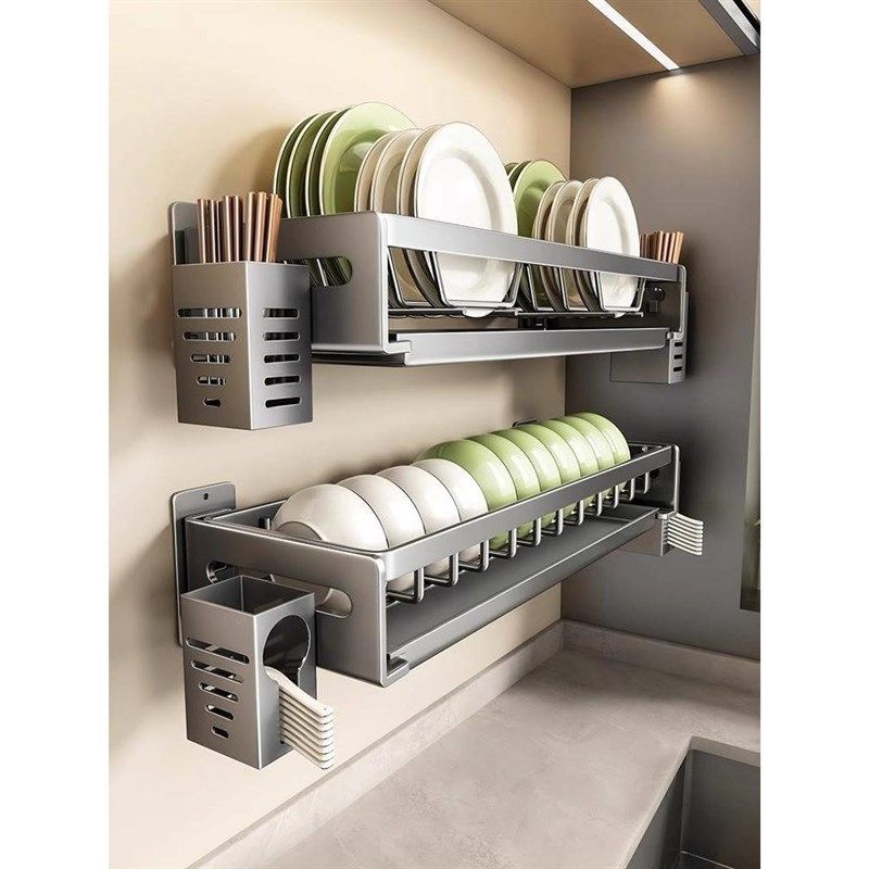 厨房洗碗架枪灰碗架n沥水架免打孔墙上壁挂筷勺碗碟收纳架置物架,厨房/烹饪用具,碗架,淘宝优惠券,粉丝福利购,淘宝优惠卷