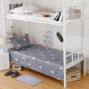 纯棉床单枕套2件套100全棉褥单不易皱单件学生宿W舍上下铺单人床