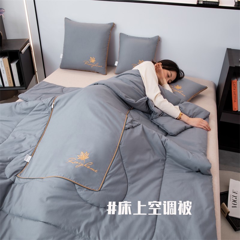 纯棉两用抱枕f被高档车载汽车靠垫二合一办公室午睡折叠便携空调