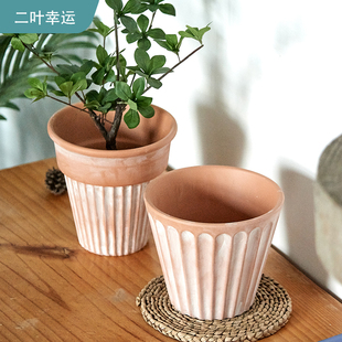 出口意大利d订单 设计师款 百褶台灯灯罩造型竖纹兰花月季红陶花