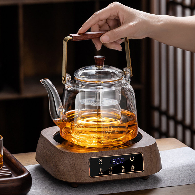 耐热玻璃电陶炉煮茶器电陶炉蒸茶器家用加厚蒸汽S全自动提梁壶泡