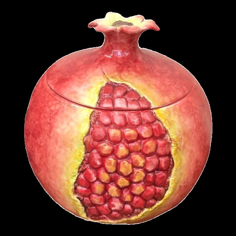 陶瓷石榴米缸家用带盖米桶10斤A普洱茶缸存茶罐糖果零食收纳罐创,家居饰品,储物罐,淘宝优惠券,粉丝福利购,淘宝优惠卷