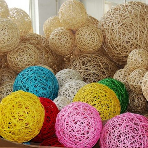 藤球柳球空中装饰幼儿园挂吊彩色球商场布L置走廊教室摄影道具包