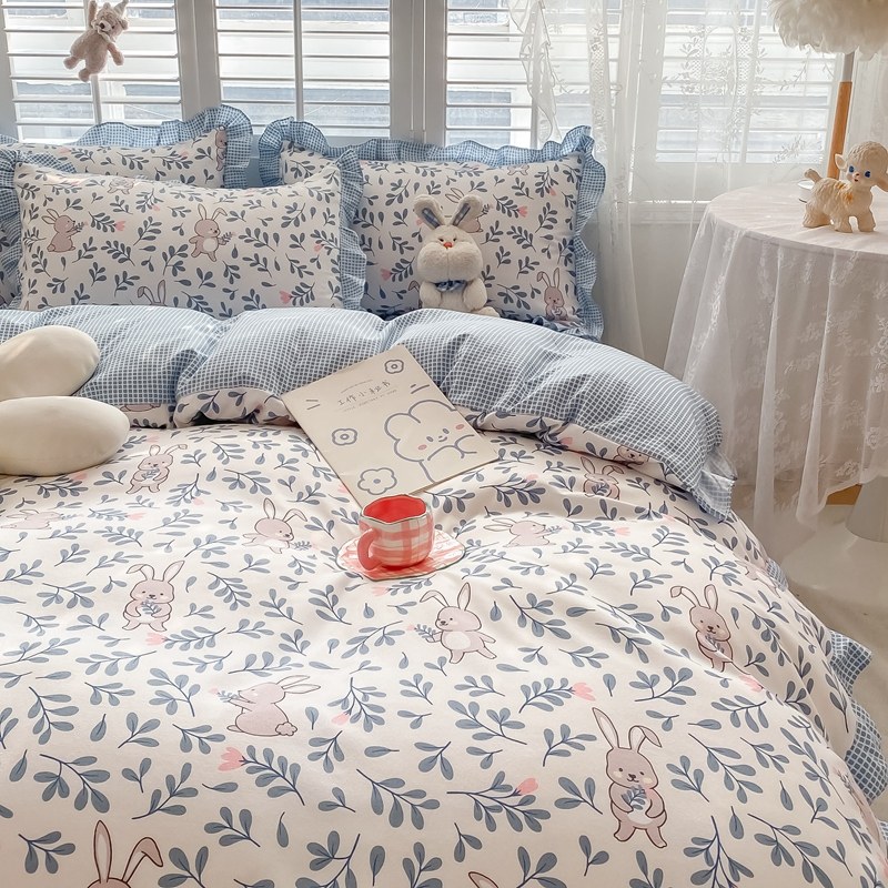 韩版水洗棉四件套j田园风清新小碎花三件套棉床单套件公主风被罩0,床上用品,床品套件/四件套/多件套,淘宝优惠券,粉丝福利购,淘宝优惠卷