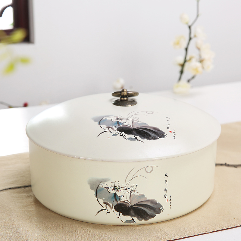 紫砂陶瓷茶叶罐 大号o普洱357克粗陶茶叶罐醒存茶罐三饼普洱茶饼