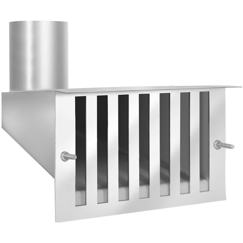 不锈钢侧排雨水斗87型q侧入式女儿墙雨水口圆口方口地漏穿墙漏斗