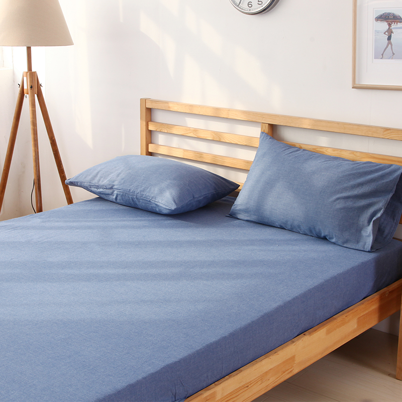 定做 床笠单件全棉纯色水洗棉床垫保护套1I.5米1.8m床纯棉防滑床