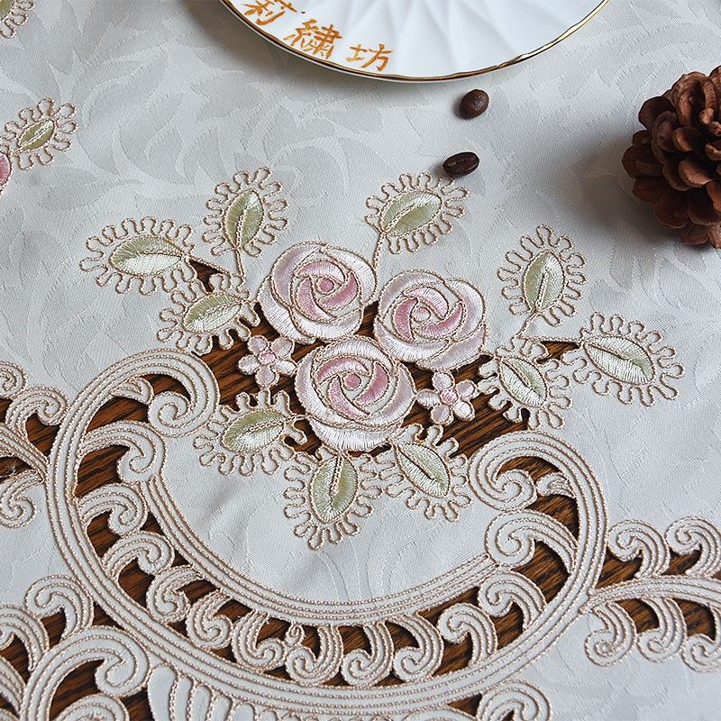 欧式美式刺绣镂空床头柜盖布桌布创意I方巾布艺桌巾盖巾家用台布,居家布艺,桌布,淘宝优惠券,粉丝福利购,淘宝优惠卷