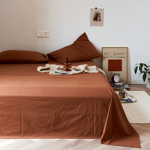 全棉40支纯色新疆棉床单单件可水洗D床罩学生宿舍单双人1Y.6m床四