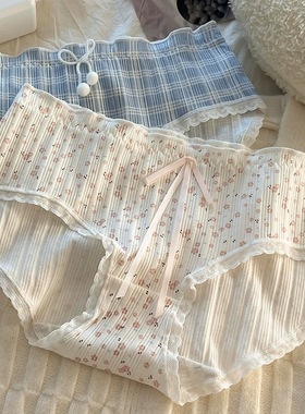 内裤女纯棉日系甜美中腰学生100%全棉抗菌透气少女2024新款短裤头