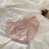 少女2025新款 夏季 薄款 纯欲风镂空性感内裤 抗菌舒适透气低腰三角裤