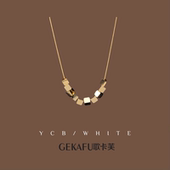 「碎金方糖」轻奢气质百搭方块项链小众设计感锁骨链高级感颈链