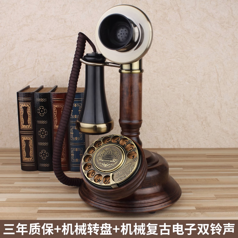 欧式复古仿古无线插卡座机老式转盘联通电信固话老人家用电话机