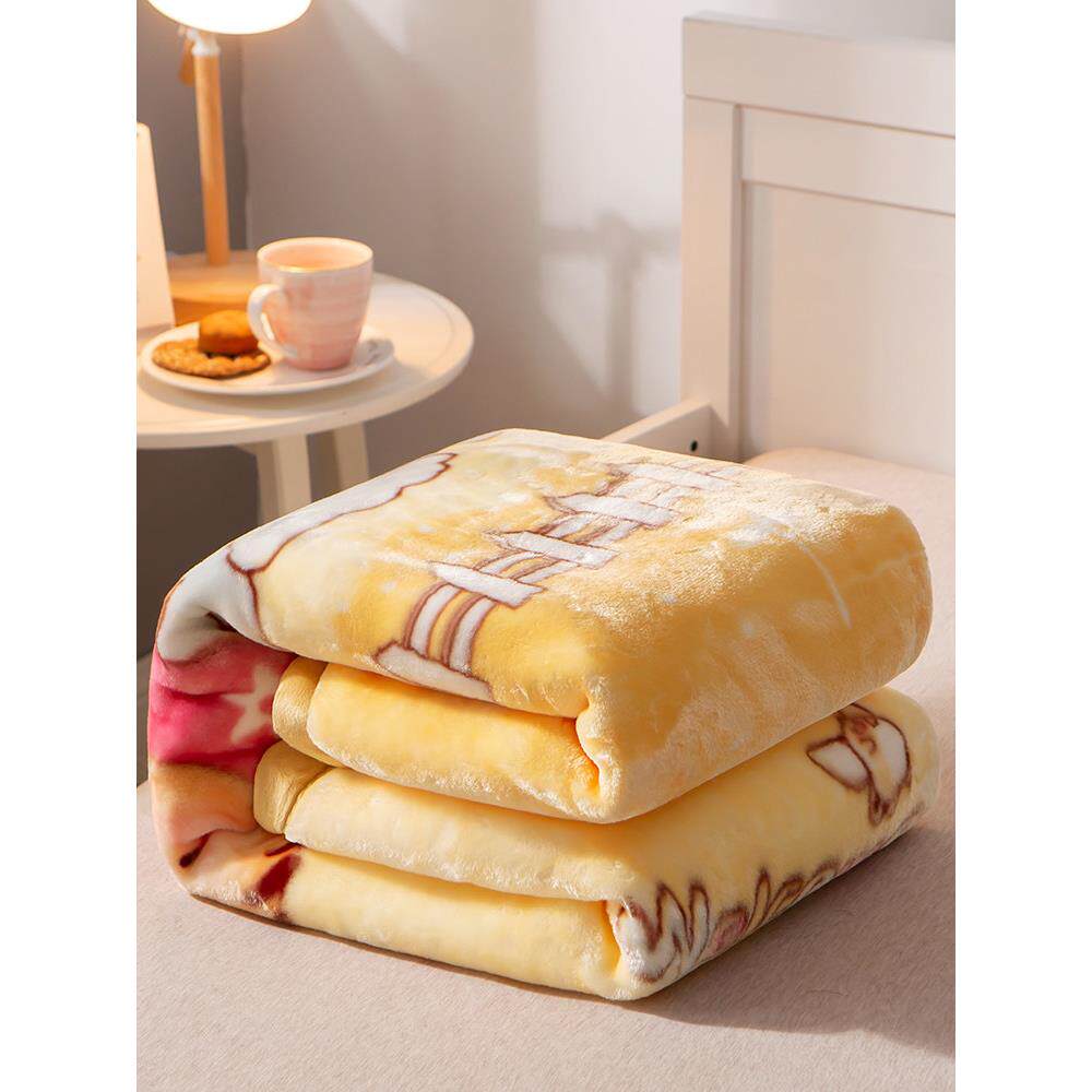 儿童婴儿毛毯小被子双层加厚秋冬季新生宝宝幼儿园午睡珊瑚绒毯子