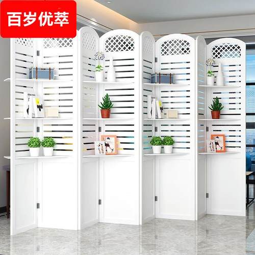 欧式屏风隔断客厅折叠移动装饰创意卧室遮挡家用镂空墙玄关置物架