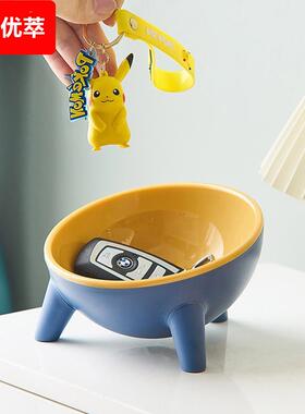 轻奢进门口入户玄关放钥匙收纳摆件现代简约鞋柜客厅的装饰品托盘