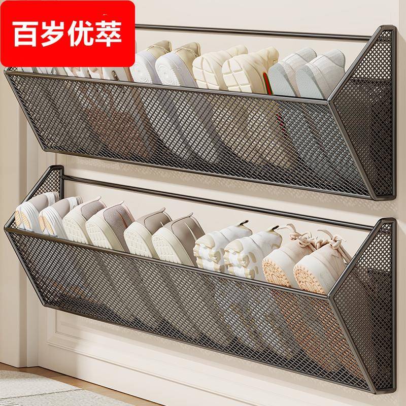 家用门后壁挂式鞋架免打孔小窄门口浴室门后宿舍简易拖鞋收纳架子