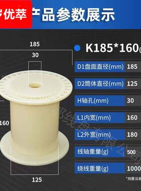 厂家供应直排PC185一体型ABS塑料线盘线轴工字轮金属丝线电线电缆