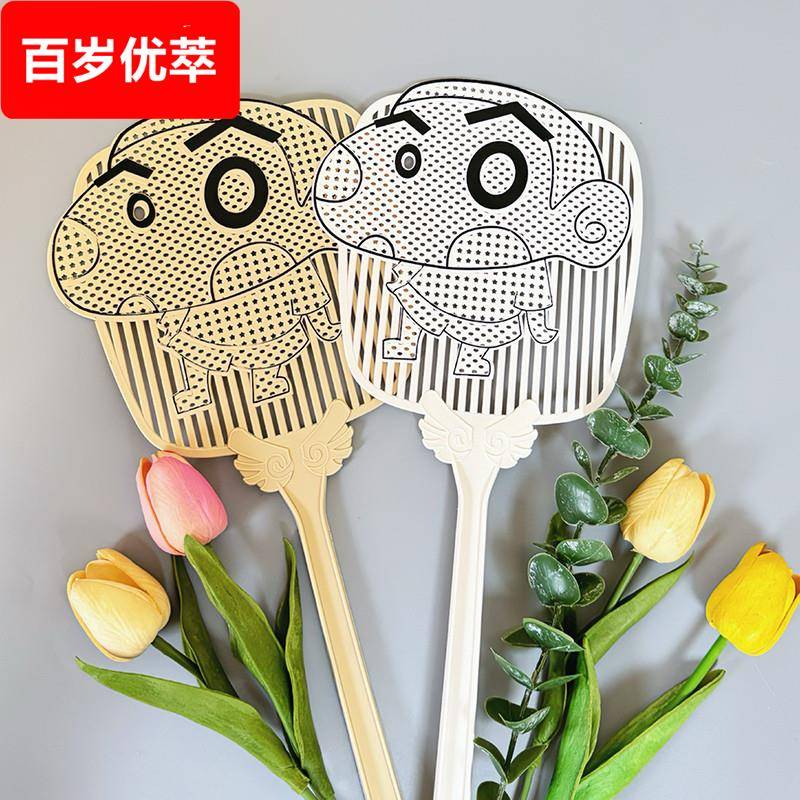 日式苍蝇拍牛筋打不烂加长杆大号大码家用塑料加长苍蝇拍家用老式