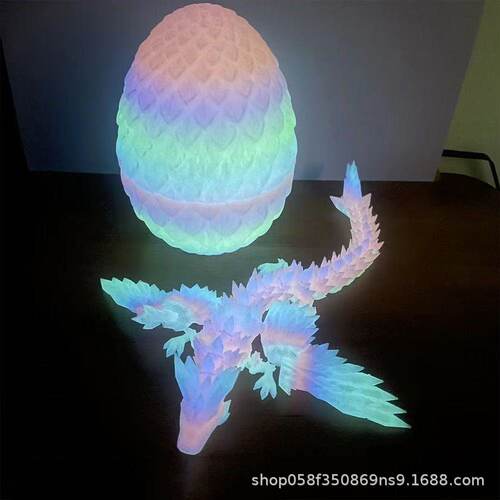 【跨境品质】3D打印水晶龙夜光飞龙关节可活动网红爆品摆饰摆摊