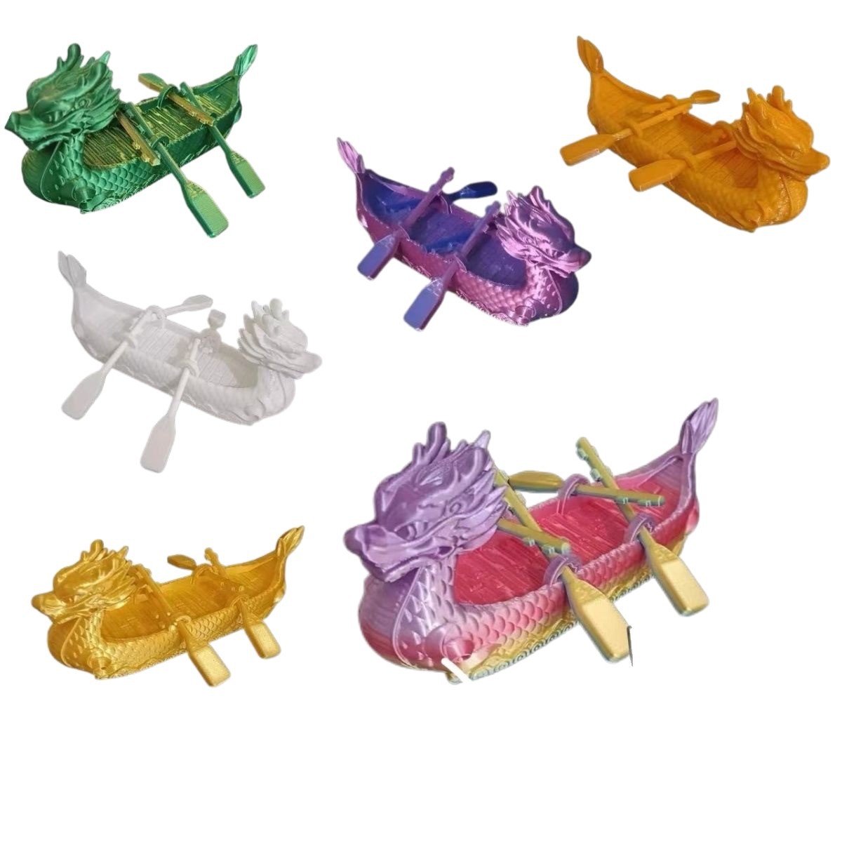 3d打印龙舟可浮水摆件龙模型儿童玩具卡通节日礼品创意端午节