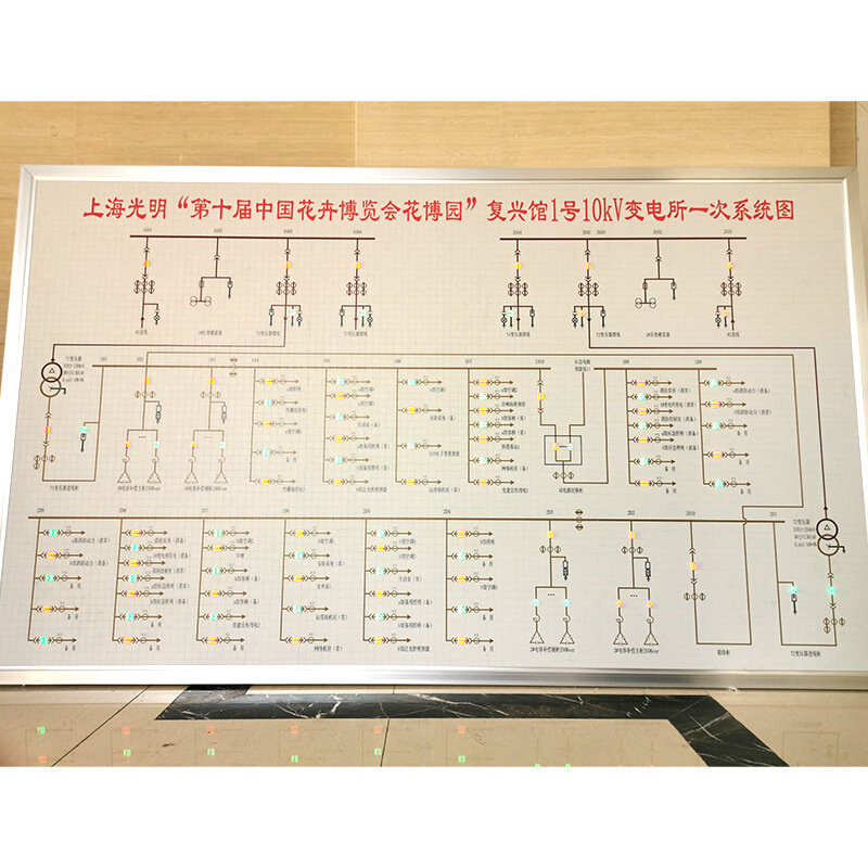 配电室模拟屏公司 街道地铁变电所系统模拟屏 配电室马赛克模拟屏