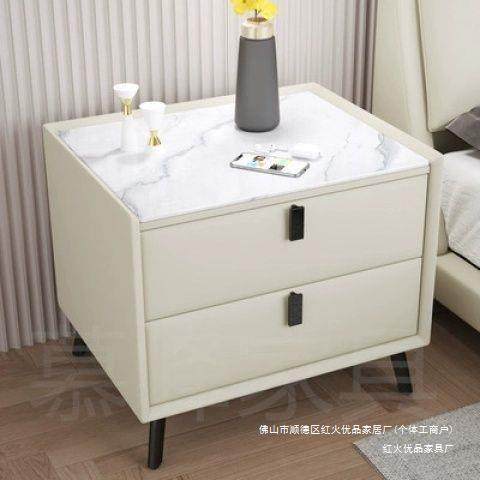 一体床头柜收纳简约现代床边柜卧室感床头柜客厅智能