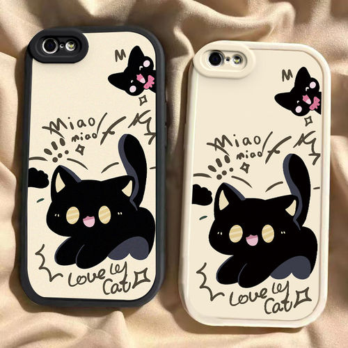 惊吓猫咪适用可爱猫眯苹果5s手机壳iphonese1卡通新款se一代iphone五硅胶ipse保护套iponese男女a1530全包防