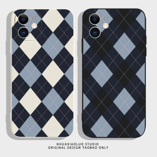 vivoy37c软y72 s薄防摔y54s男y51s女y53s全包y50t软y37硅胶t2版 复古格子适用vivoy77手机壳y52s新款 磨砂y55t