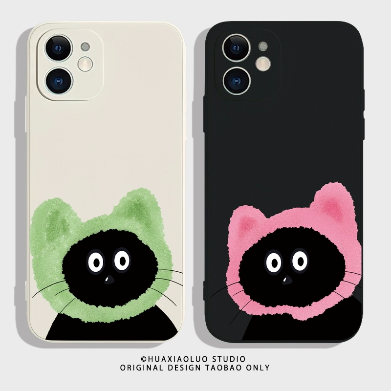 戴帽子猫适用红米note15/14pro+手机壳redmi新款note13/12/11/10/9/8/7全包Turbo4磨砂11e防摔12T男pro女硅胶